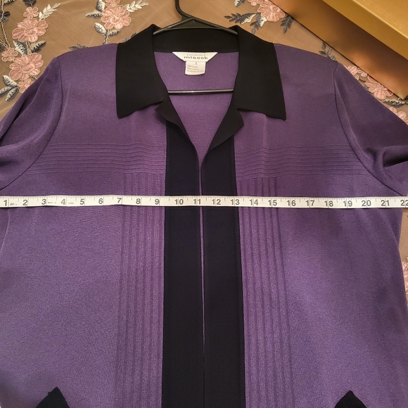 MISOOK Vintage Cardigan Sweater Purple Black Large - Picture 8 of 9